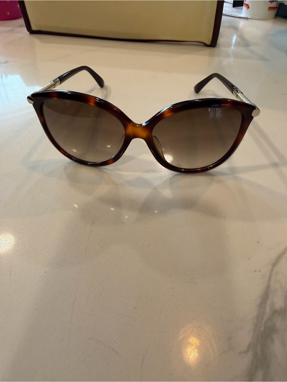 Jimmy Choo Tortoiseshell Sunglasses with Brown Gradient Lenses